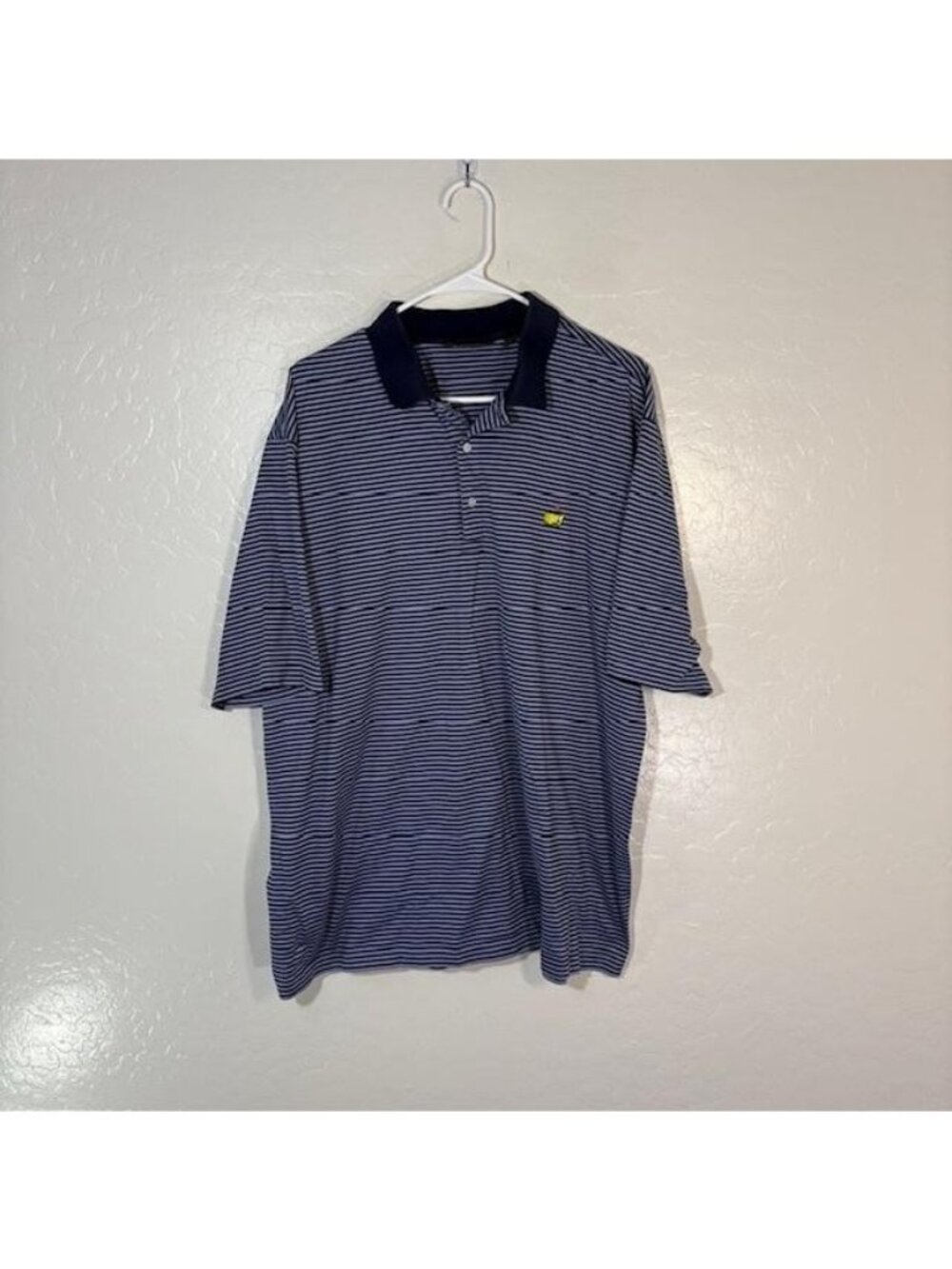Amen Corner Polo Shirt Mens XL Blue Striped Golf Augusta Masters Cotton